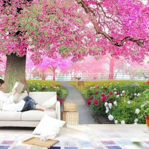 Tranh dán tường 5D hoa anh đào