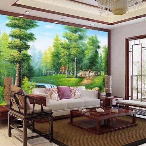 Tranh dán tường 5D - Tranh rừng sông bình dị 5D075 6 5D075-3-tranh rung song binh di