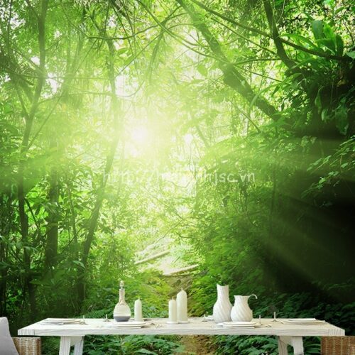 Tranh dán tường 5D - Tranh đường mòn trong rừng xanh 5D076 7 5D076-1-tranh duong mon rung xanh