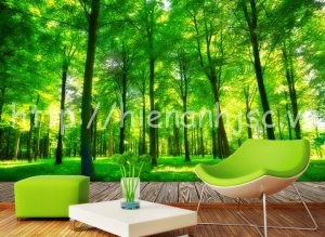 Giấy dán tường 3D 5D tại thành phố Hồ Chí Minh | Giấy dán tường rẻ 2 5D077-1-tranh rung xanh