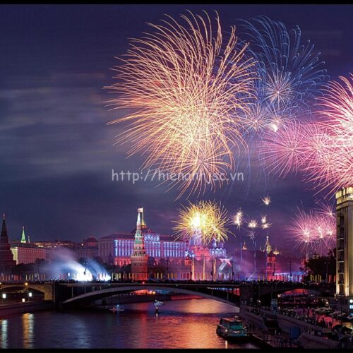 Tranh dán tường 5D - Bối cảnh pháo hoa trong thành phố 5D084 3 5D084-2-tranh phao hoa trong thanh pho