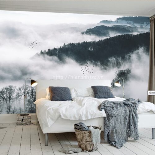 5d036-8-tranh nui cao suong mu in 5D phong ngu