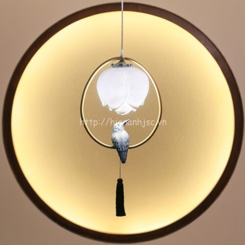 Đèn thả trang trí thiết kế bông sen và chim DTT016 6 DTT016-2-den tha trang tri hinh bong sen va chim