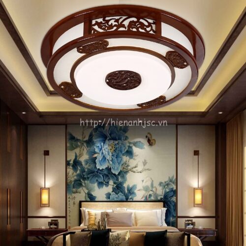 DTT026-1-den tran trang tri hinh tron chat lieu go phong cach trung hoa