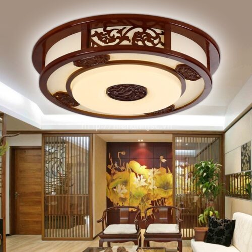 Đèn trần trang trí hình tròn chất liệu gỗ phong cách Trung Hoa DTT026 6 DTT026-3-den tran trang tri hinh tron chat lieu go phong cach trung hoa