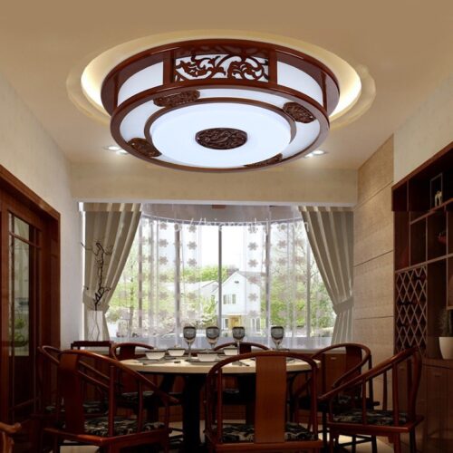 Đèn trần trang trí hình tròn chất liệu gỗ phong cách Trung Hoa DTT026 7 DTT026-4-den tran trang tri hinh tron chat lieu go phong cach trung hoa
