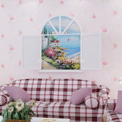 3D099-3-giay dan tuong 3d hoa tiet hoa hong