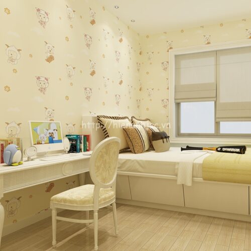 Giấy dán tường 3D - Họa tiết cừu vui vẻ cho bé 3D107 7 3D107-3-giay dan tuong 3d hoa tiet cuu de thuong
