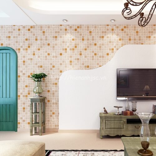 3D129-2-giay dan tuong 3d hoa tiet o vuong nho hien dai