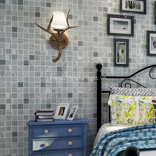 3D129-4-giay dan tuong 3d hoa tiet o vuong nho hien dai