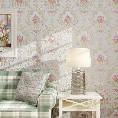 3d102-1-giay dan tuong 3d hoa tiet hoa hong lang man