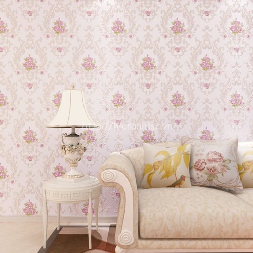 3d102-3-giay dan tuong 3d hoa tiet hoa hong lang man