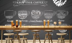 Chọn giấy dán tường, tranh dán tường 3D trang trí quán cafe