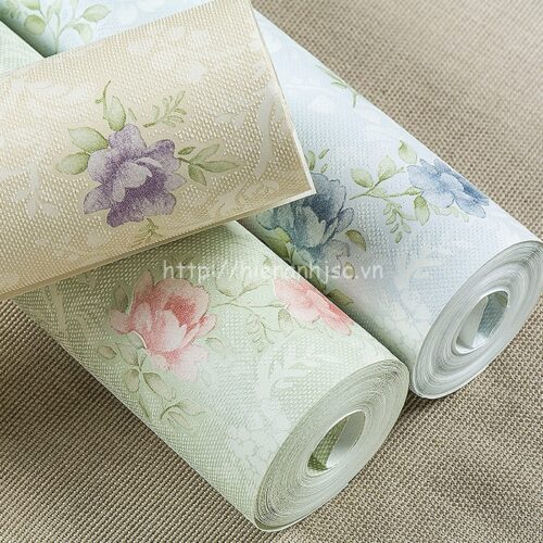 3D140-3-giay dan tuong 3D hoa tiet hoa hong phong cach my