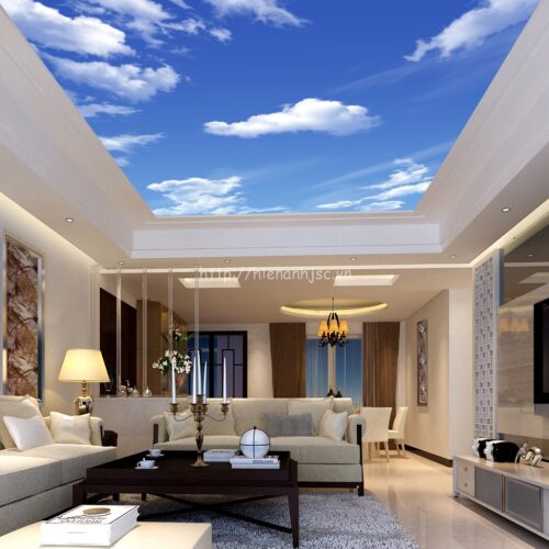 Tranh dán tường - Tranh dán trần bối cảnh trời xanh mây trắng 5D090 6 5D090-2-tranh dan tran boi canh troi xanh may trang