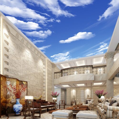 Tranh dán tường - Tranh dán trần bối cảnh trời xanh mây trắng 5D090 7 5D090-8-tranh dan tran boi canh troi xanh may trang