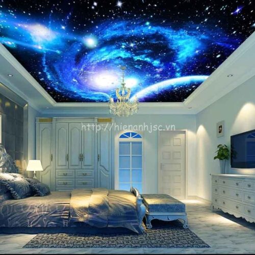 Tranh dán tường 5D - Tranh dán trần tinh vân vũ trụ 5D094 4 5D094-1-tranh dan tuong boi canh vu tru