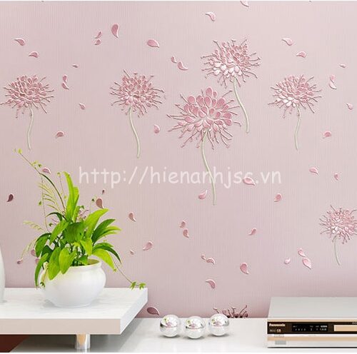 3D164-3-giay dan tuong 3d hoa tiet hoa cach dieu phong cach han quoc