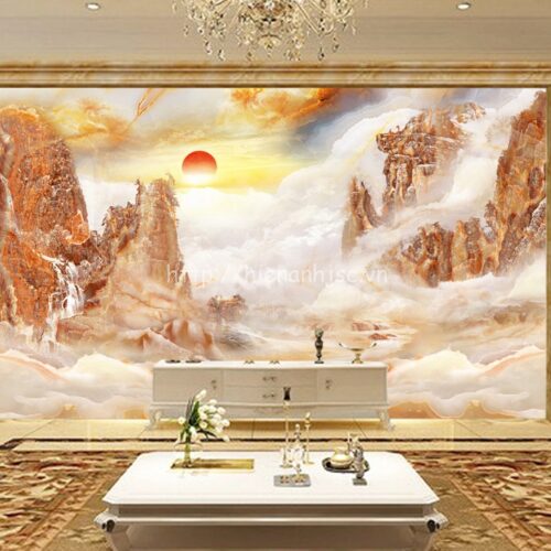 5D091-3-tranh dan tuong 5d gia da cam thach chu de may nui