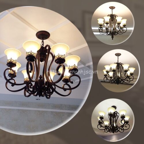 Đèn chùm trang trí cổ điển phong cách Châu Âu DTT032 7 DTT032-3-den chum co dien phong cach chau au