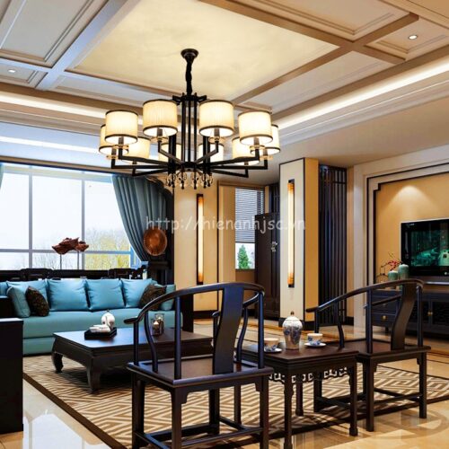 DTT033-3-Den chum trang tri phong khach hien dai kieu dang Tay Au