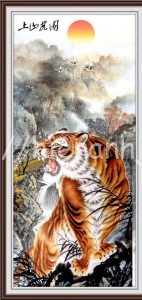 Tranh hổ dũng mãnh phòng khách - TH3D012