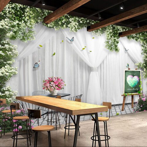 Tranh dán tường rèm tình yêu ngày cưới - 5D127