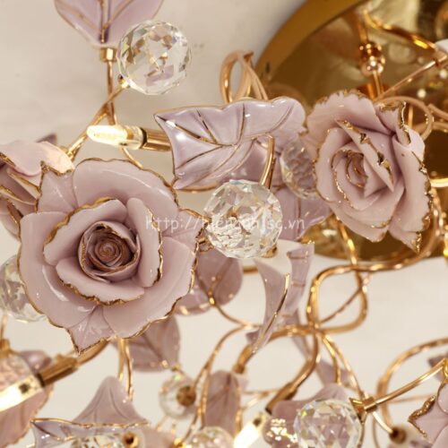 DTT045-4-den tran trang tri hoa hong phong cach Phap