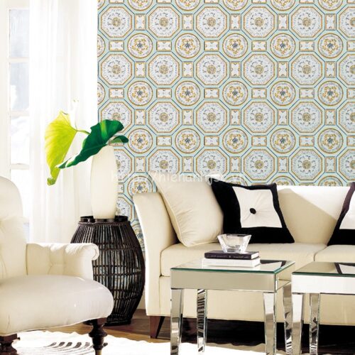 Giấy dán tường 3D - Họa tiết tráng kim lục giác hoàng gia 3D188 5 3D188-2-giay dan tuong trang kim luc giac hoang gia