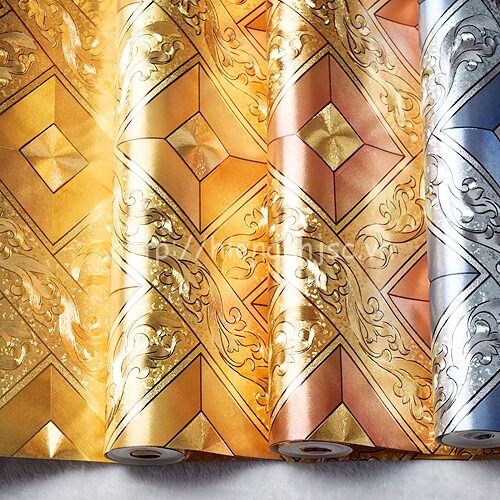 Giấy dán tường 3D - Họa tiết hình khối hoa văn hoàng gia 3D189 9 3D189-3-giay dan tuong hoang gia hinh khoi hoa van