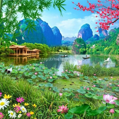 5D148-1-tranh dan tuong phong canh son thuy huu tinh
