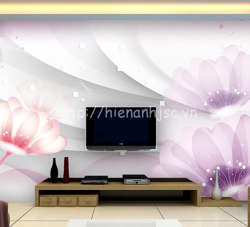 Tranh dán tường 5D - Tranh hoa tím nhẹ nhàng sang trọng 5D153 5 5D153-3-tranh dan tuong hoa tim nhe nhang