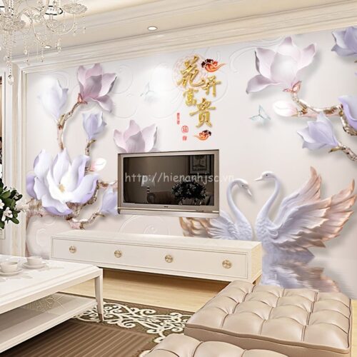 Tranh dán tường 5D - Tranh hoa sứ, thiên nga giả ngọc 5D159 5 5D159-3-tranh-dan-tuong-hoa-thien-nga-phong-cach-chau-au