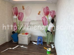 Cách dán giấy dán tường đơn giản có video hướng dẫn | Hiển Anh JSC 3 Thi công giấy và tranh dán tường tại Hà Nội