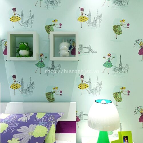 3D191-16-giay dan tuong cong chua cho be