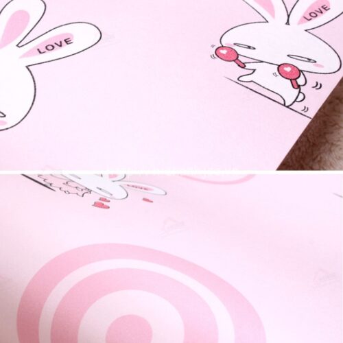 Giấy dán tường 3D - Họa tiết thỏ hoạt hình ngộ nghĩnh, dễ thương 3D195 5 3D195-5-hoa thiet tho hoat hinh mau hong