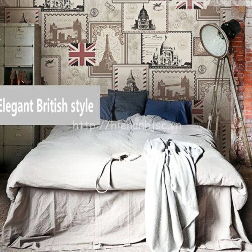 Giấy dán tường 3D - Họa tiết nước Anh phong cách Vintage 3D199 4 3D199-2-hoa tiet nuoc anh phong cach vintage