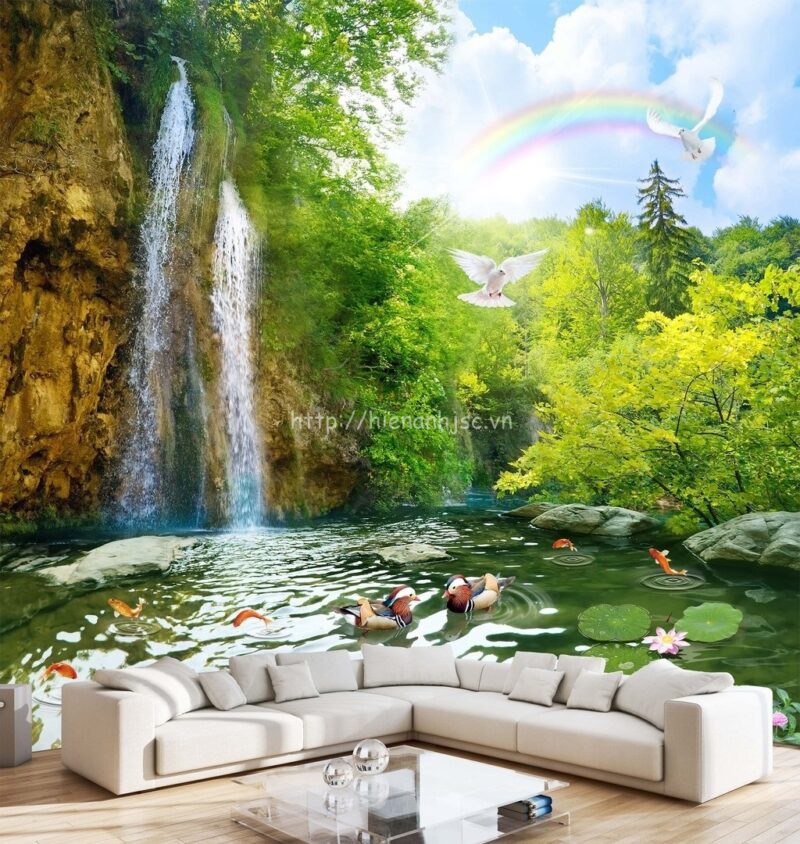 5D168-tranh-3D-dan-tuong-hoa-tiet-la-sen-thac-nuoc