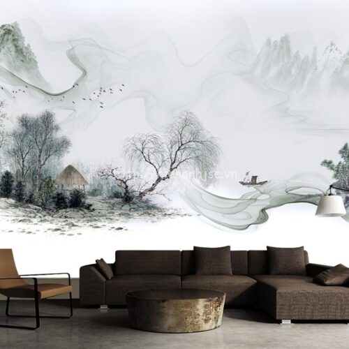 Tranh dán tường 5D - Tranh dán tường thủy mặc phong cảnh 5D178 4 5D178-tranh-mac-thuy-phong-canh-may-gio-don-gian