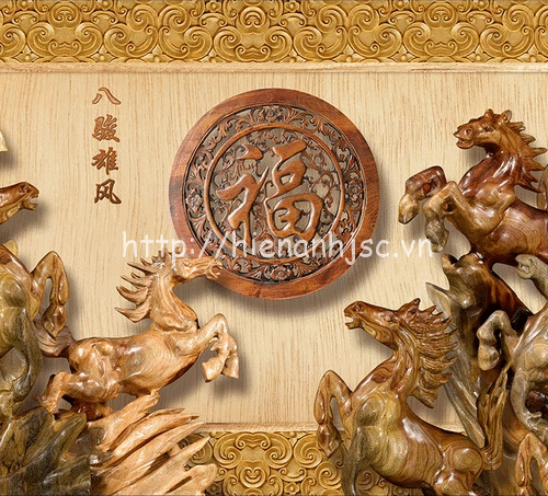 Tranh dán tường 5D - Tranh dán tường ngựa phong cách giả gỗ 5D192 4 5D192-1-tranh ngua ba chieu go - Copy (3)