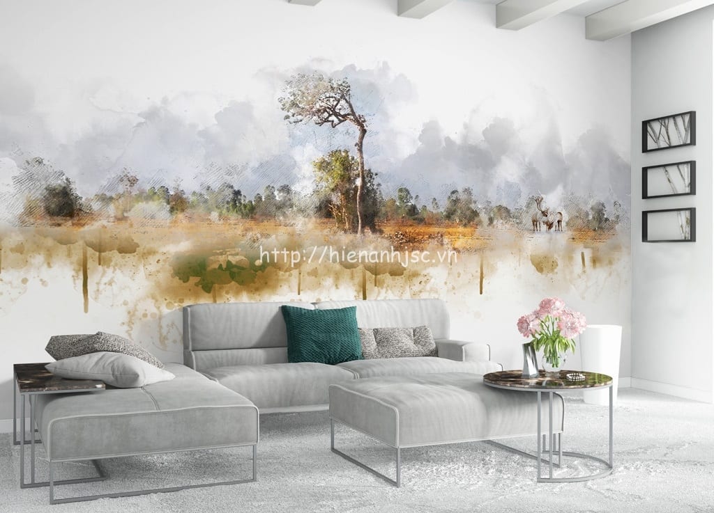 tranh dán tường 3d phong cảnh thiên nhiên địa chỉ bán và thi công tranh dán  tường phong cảnh thiên nhiên giá tốt