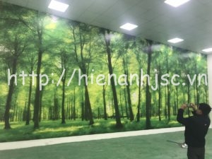 Mẫu tranh 3D rừng cây sau khi hoàn thiện