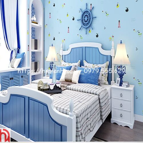 Giấy dán tường 3D- Họa tiết cảnh biển hải đăng cho trẻ em 3D227 9 giay-dan-tuong-hoa-tiet-hai-dang-tre-em-3D227-3