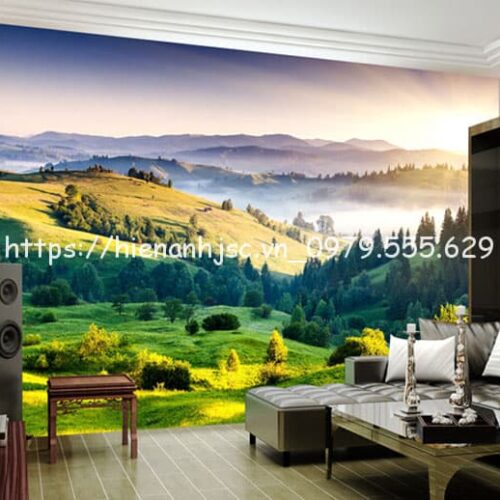 Tranh dán tường 5D -Bình minh trên thảo nguyên 5D216 5 giay-dán-tuong-binh-minh-tren-thao-nguyen-5D216-1