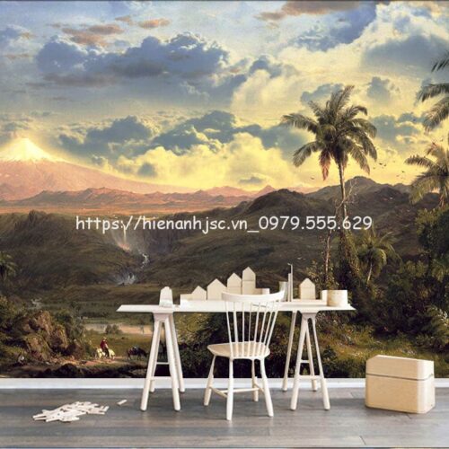 Tranh dán tường 5D- Bối cảnh hoàng hôn trên cao nguyên 5D209 7 tranh-dan-tuong-boi-canh-cao-nguyen-may-troi-5D209-1