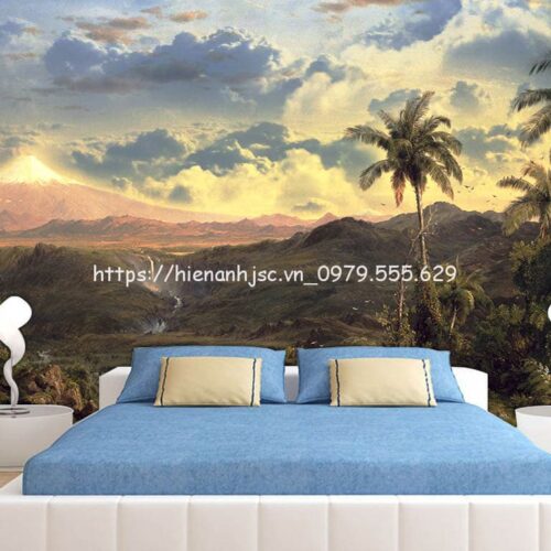 Tranh dán tường 5D- Bối cảnh hoàng hôn trên cao nguyên 5D209 5 tranh-dan-tuong-boi-canh-cao-nguyen-may-troi-5D209-3