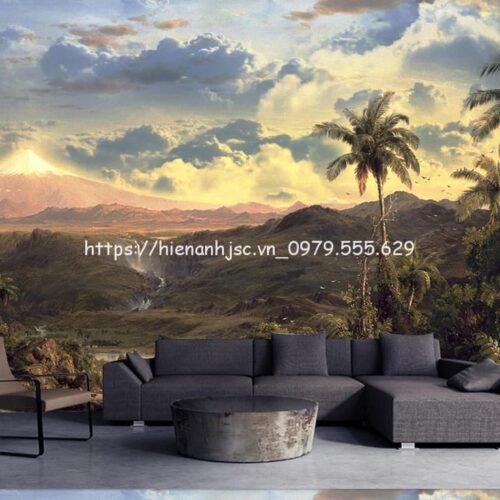 Tranh dán tường 5D- Bối cảnh hoàng hôn trên cao nguyên 5D209 6 tranh-dan-tuong-boi-canh-cao-nguyen-may-troi-5D209-4