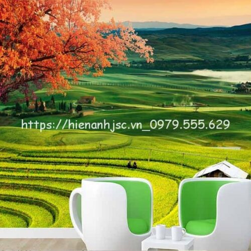 Tranh dán tường - Bối cảnh đồng quê thiên nhiên 5D199 6 tranh dan tuong boi canh dong que 5d199 4