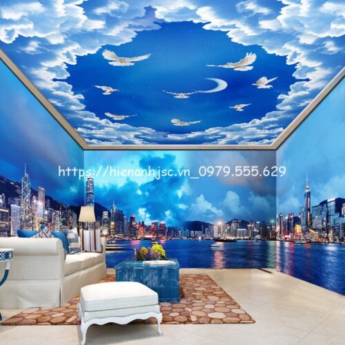 Tranh dán tường -Bối cảnh thành phố hiện đại 5D213 8 tranh-dan-tuong-boi-canh-thanh-pho-hien-dai-5D213-2