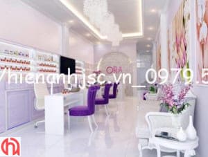 Trang trí tiệm nail đẹp bằng giấy dán tường